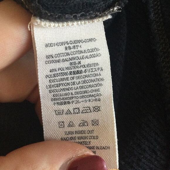 Free People Thermal Shirt Black Waffle Knit Embroidered Y2K Henley Top Size XS - Picture 11 of 13